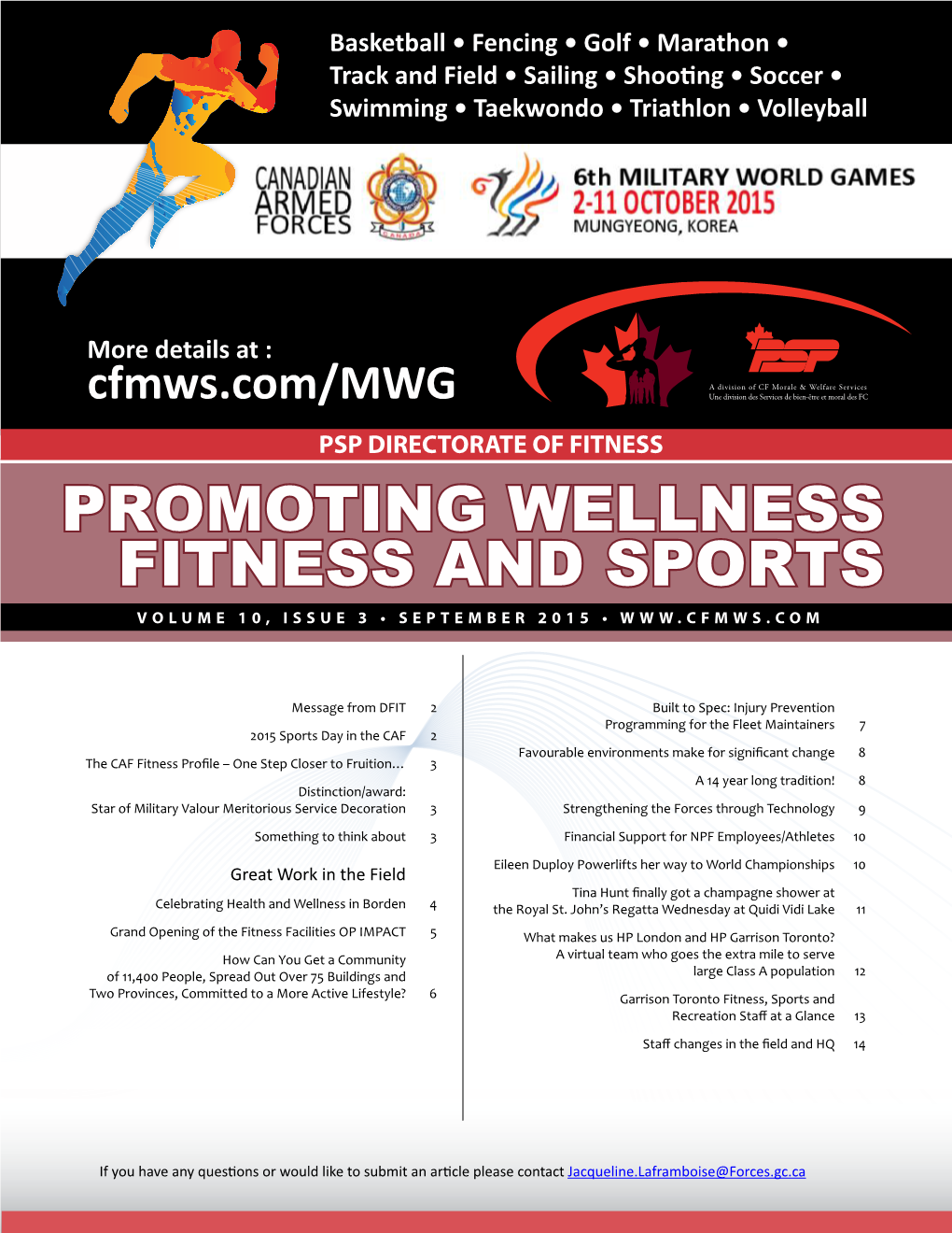 Promoting Wellness Fitness and Sports Volume 10, Issue 3 • September 2015 •