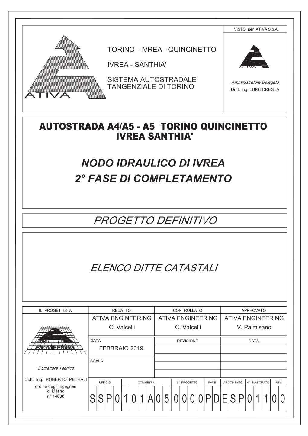 ELENCO DITTE CATASTALI Esproprio Asservimento Cantiere