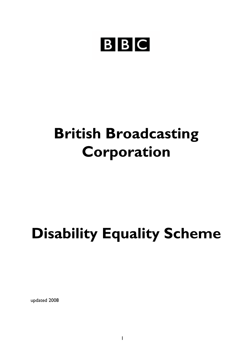 British Broadcasting Corporation Disability Equality Scheme