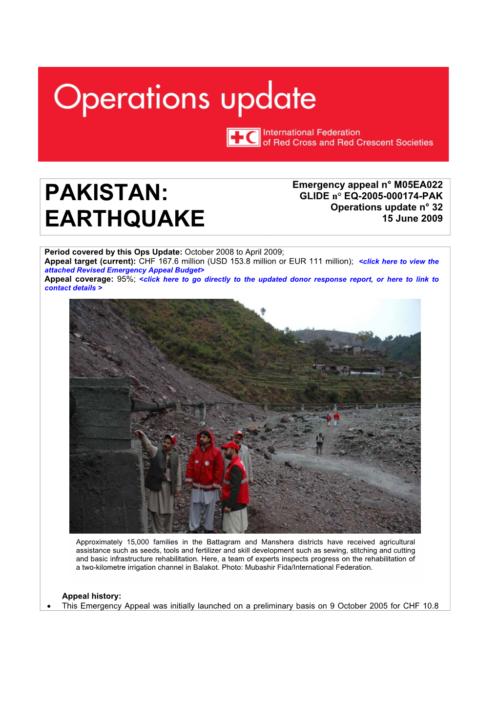 Pakistan: Earthquake May 2009