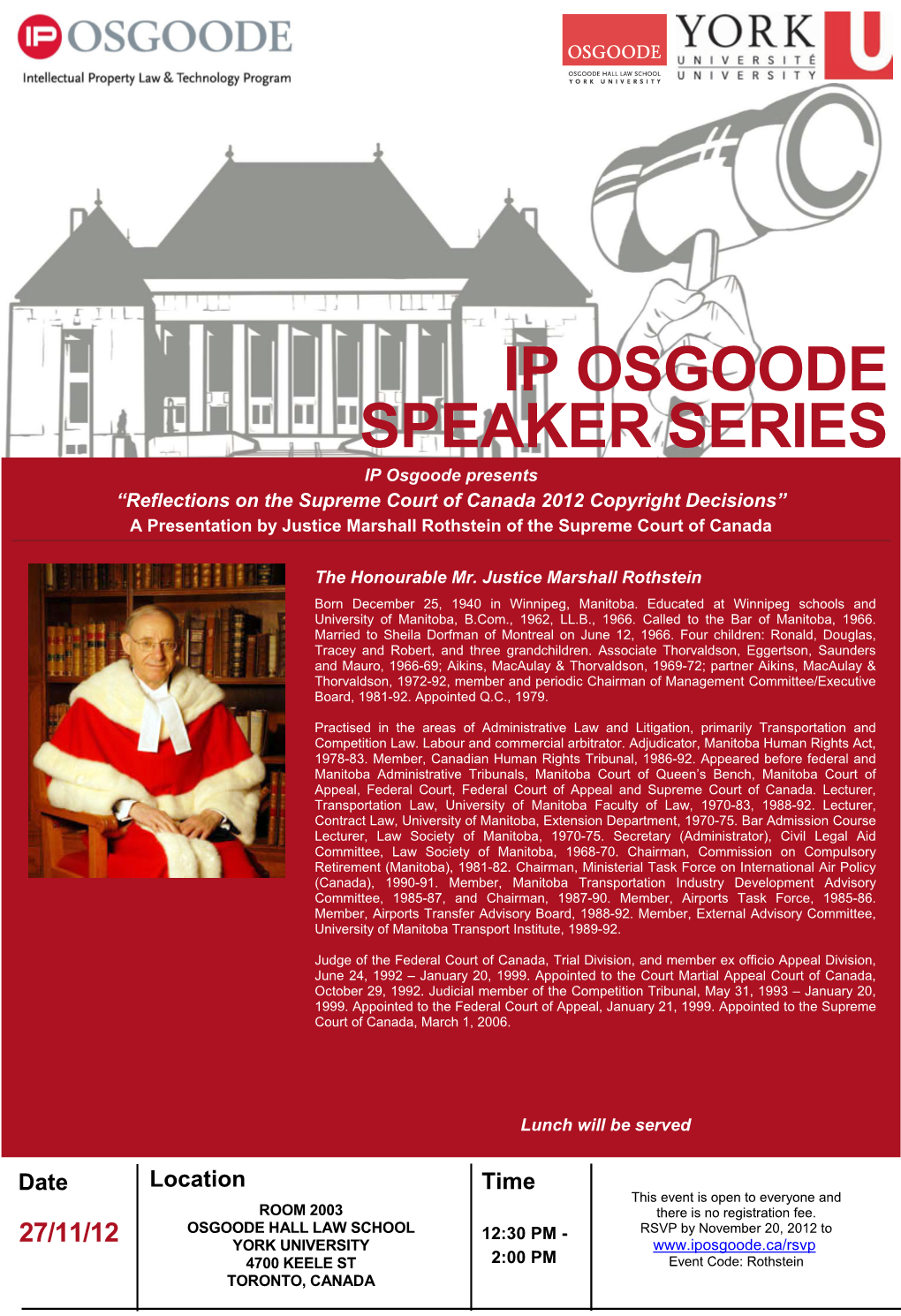 Ip Osgoode Speaker Series