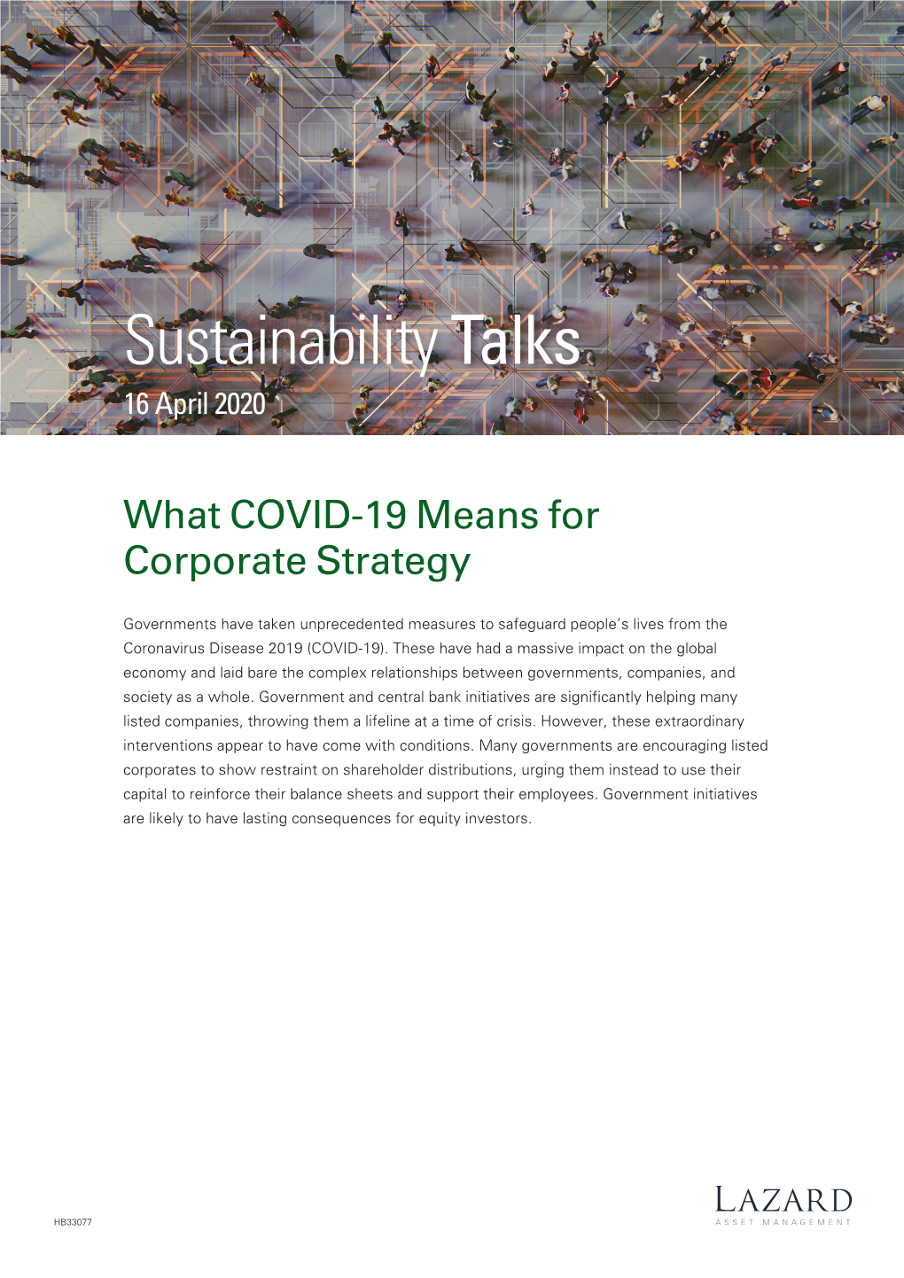 Sustainability Talks: What COVID-19 Means for Corporate Strategy