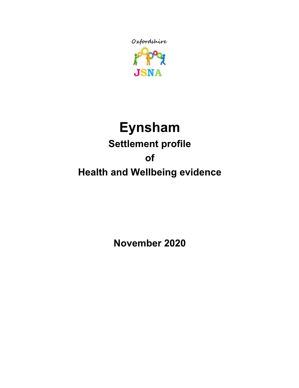 Eynsham Settlement Profile of Health and Wellbeing Evidence