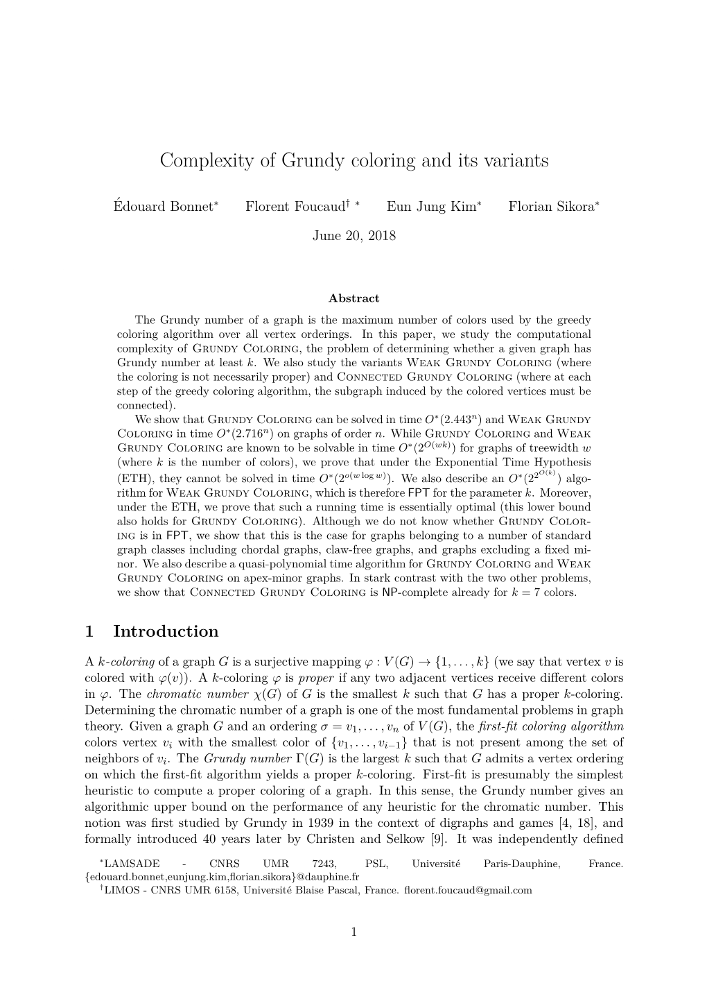 Complexity of Grundy Coloring and Its Variants