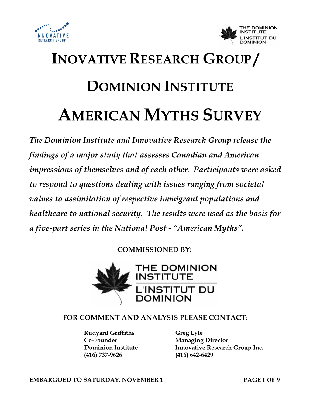 American Myths Survey