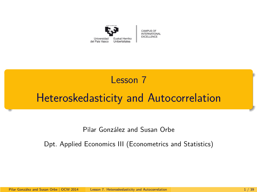 Lesson 7 [3Mm] Heteroskedasticity and Autocorrelation