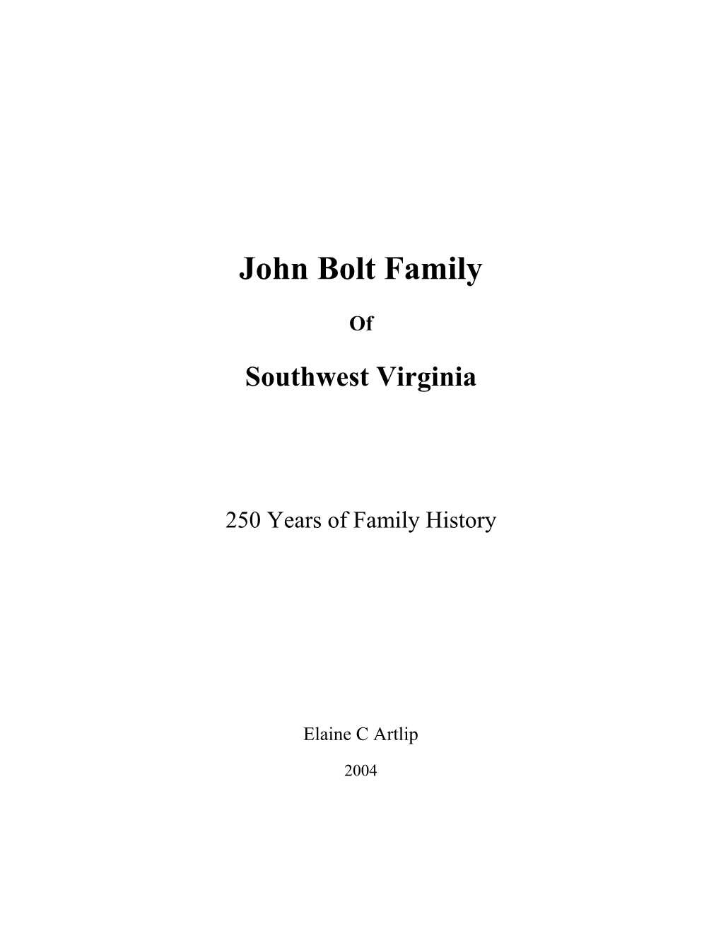 John Bolt Family