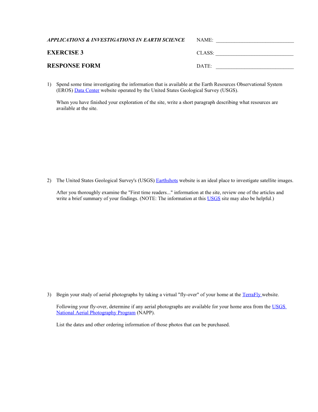 Applications & Investigation In Earth Science