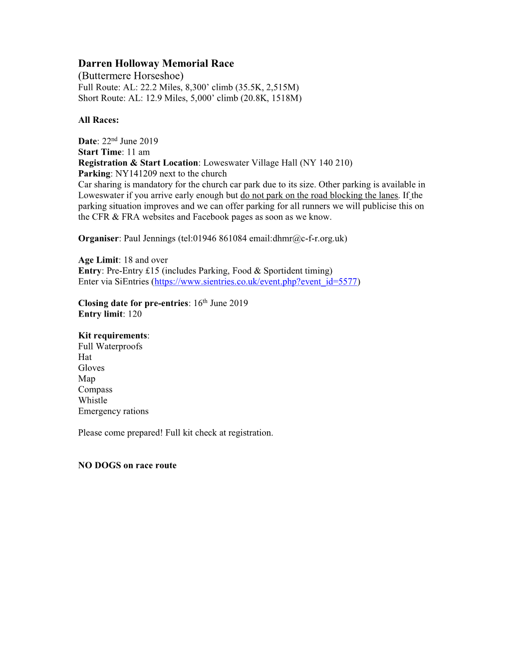 Darren Holloway Memorial Race (Buttermere Horseshoe)