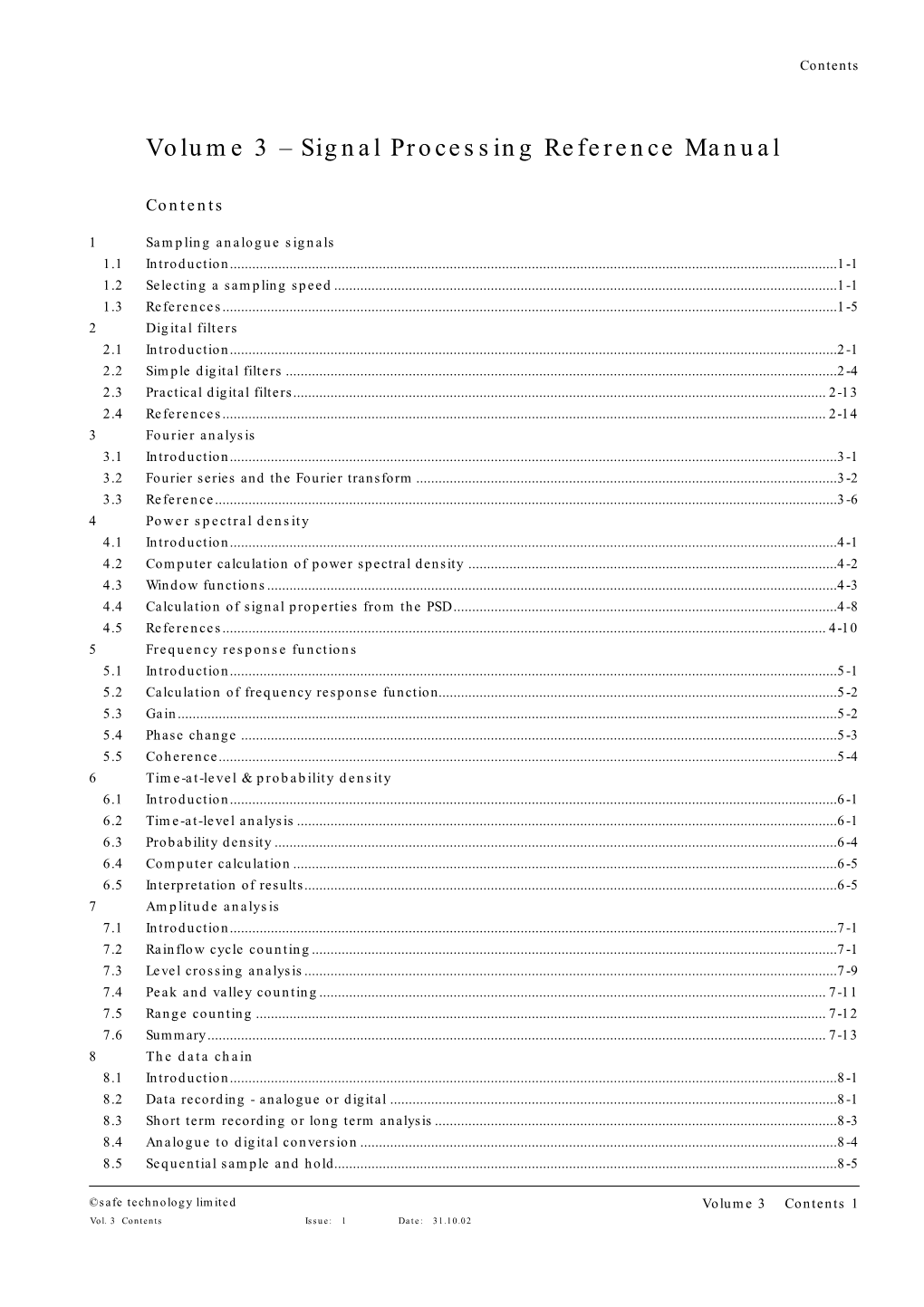 Signal Processing Reference Manual