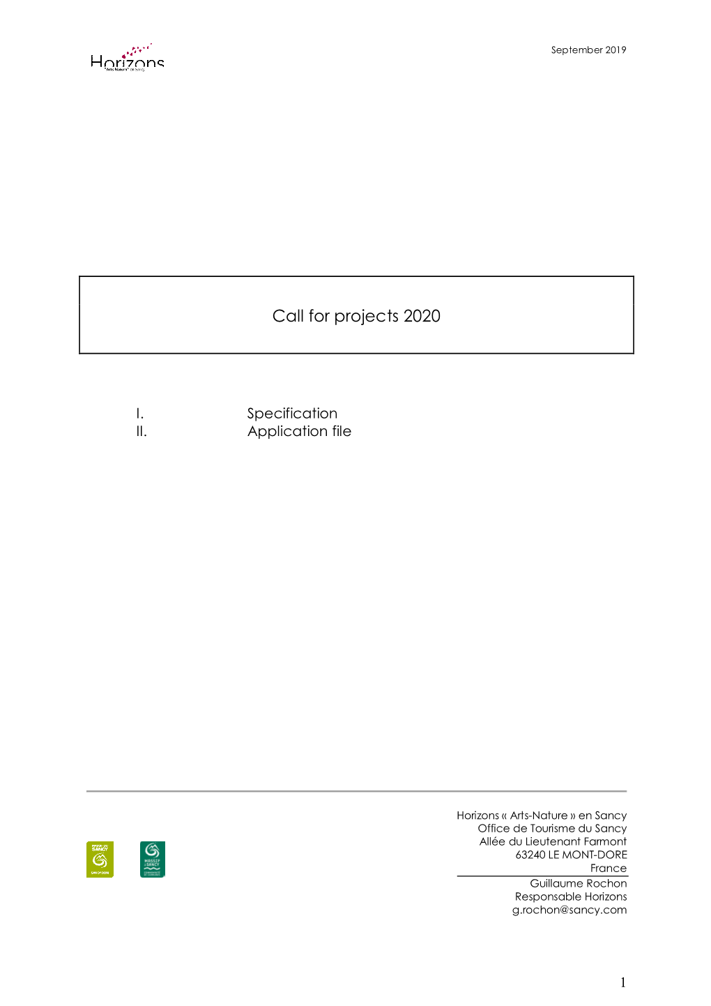 Call for Projects 2020