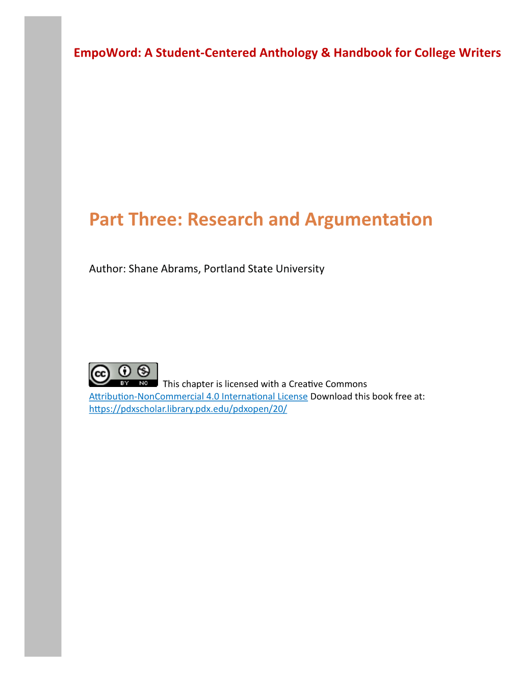 Research and Argumentation