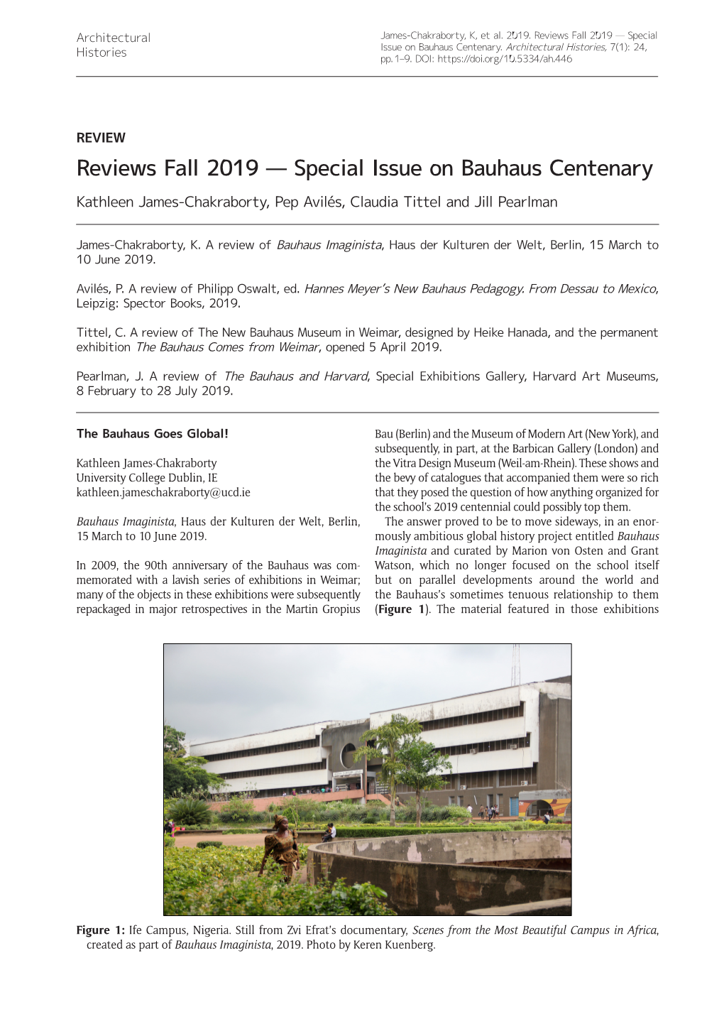 Special Issue on Bauhaus Centenary