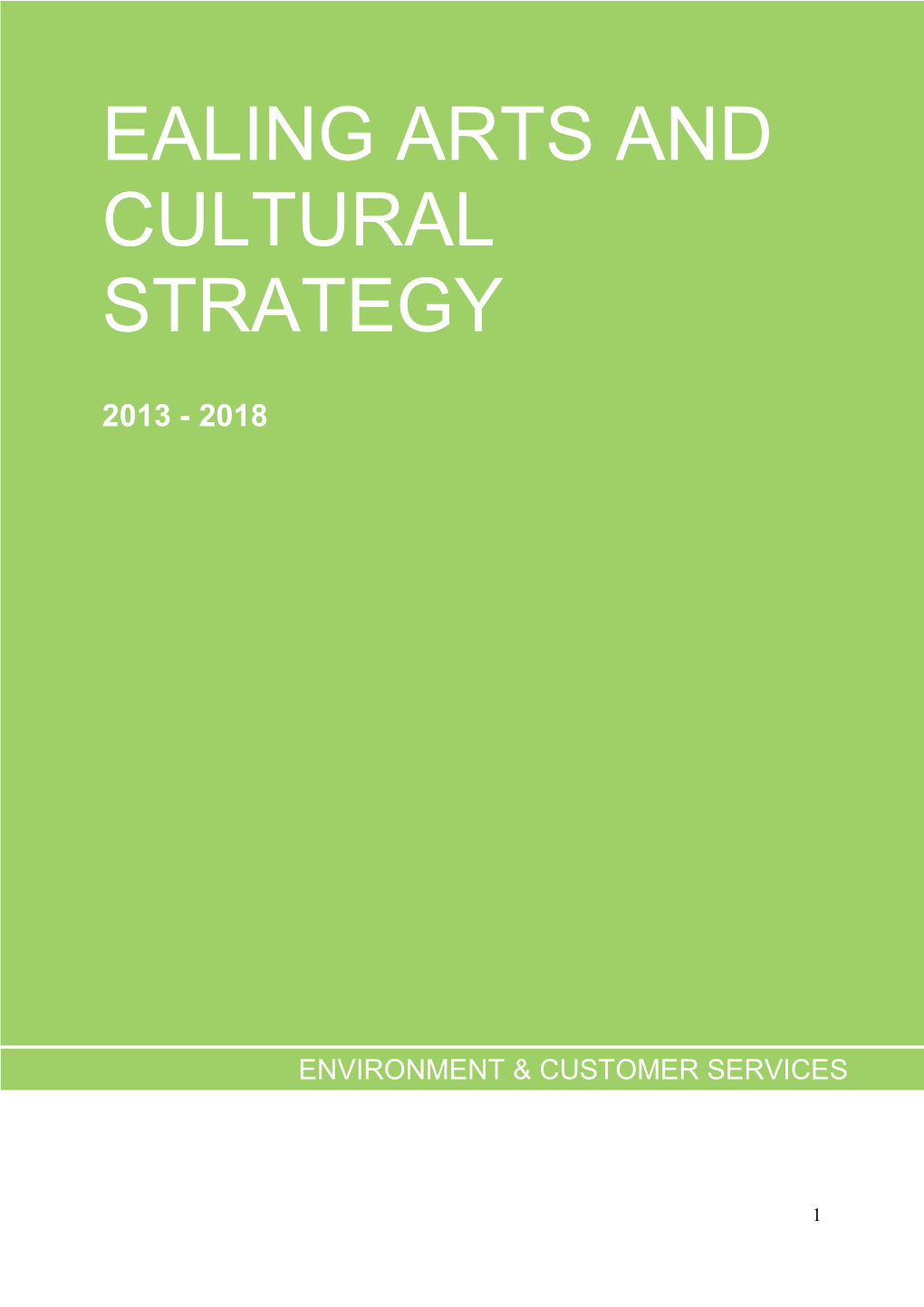 Ealing Arts and Cultural Strategy