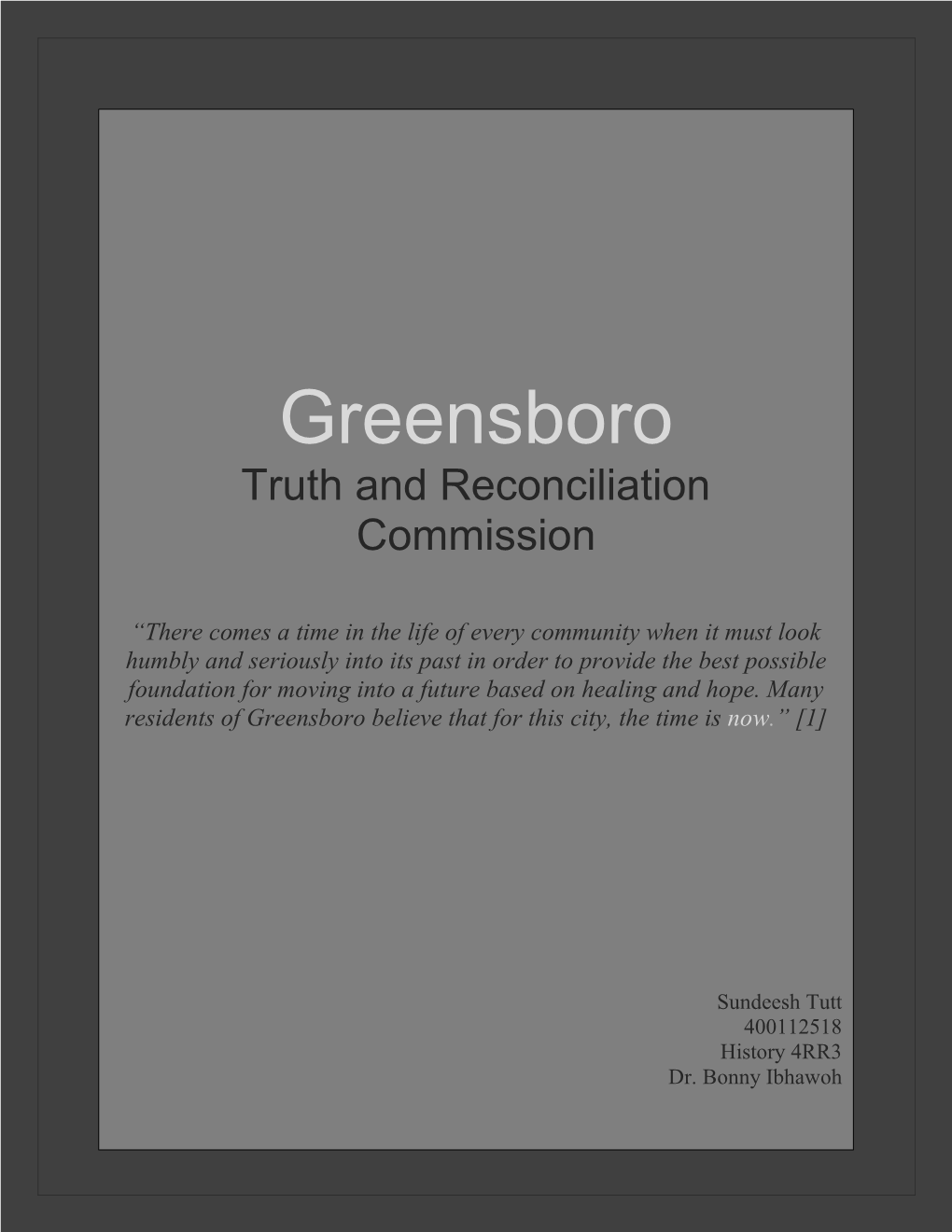 Greensboro Truth and Reconciliation Commission
