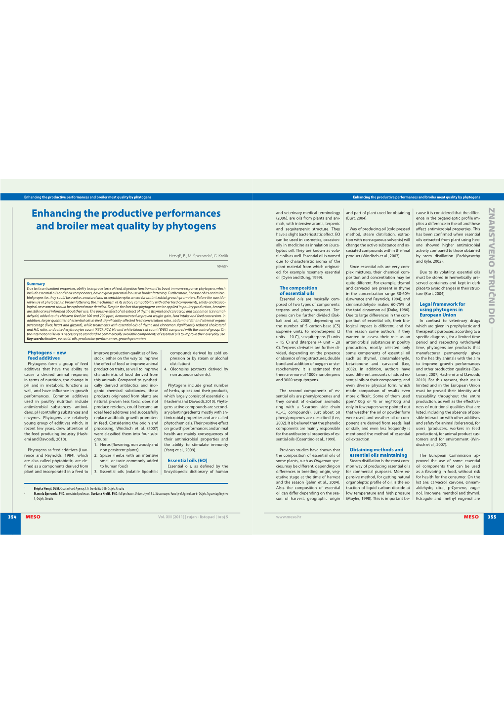 Enhancing the Productive Performances and Broiler Meat