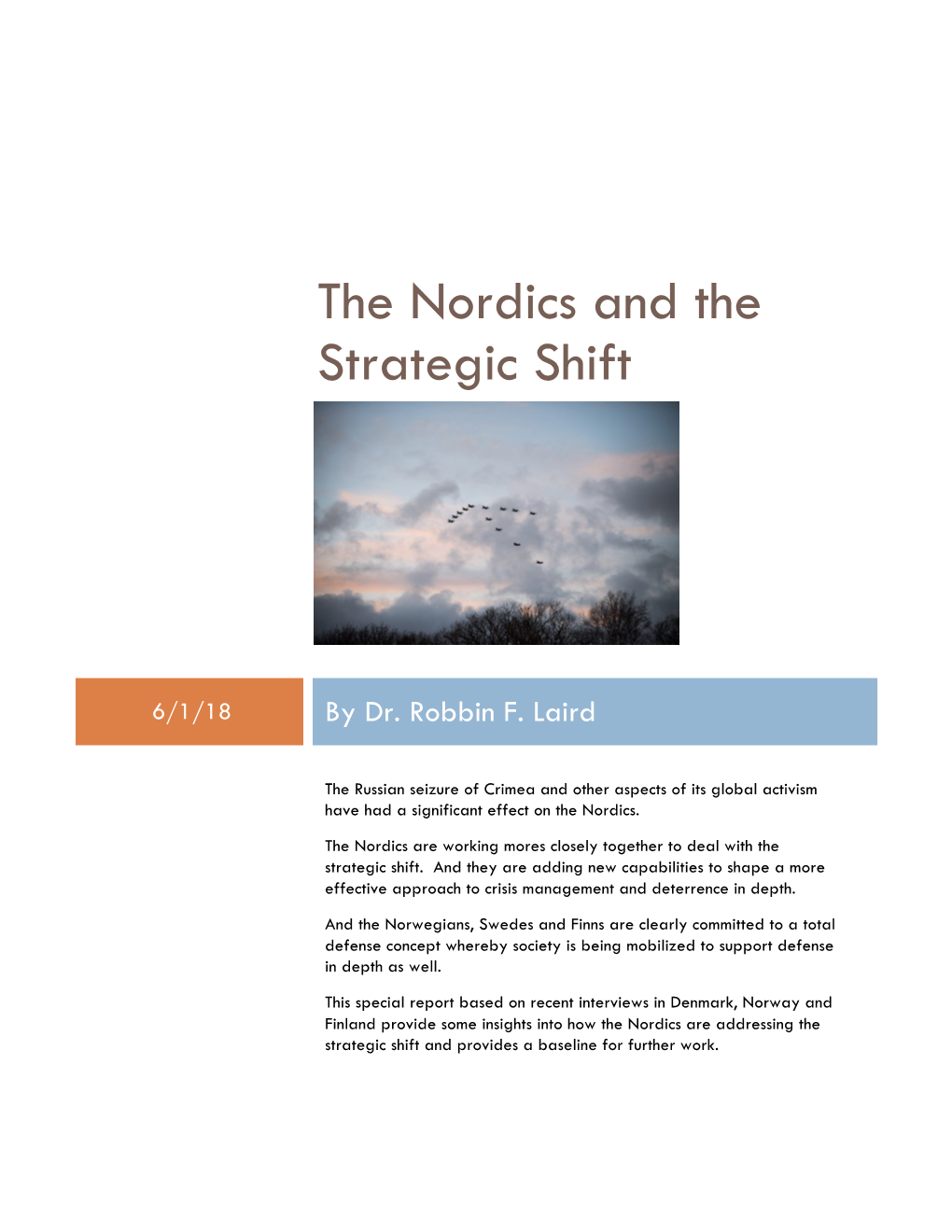 The Nordics and the Strategic Shift
