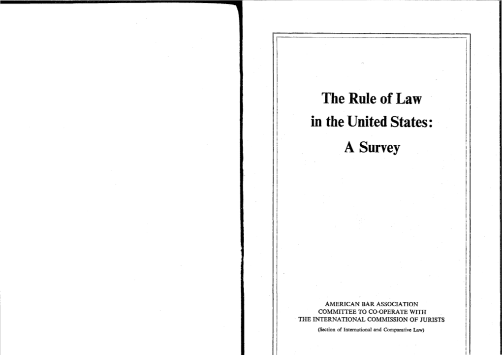 The Rule of Law in the United States: a Survey