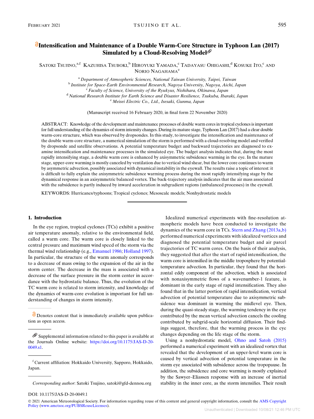 Intensification and Maintenance of a Double Warm-Core