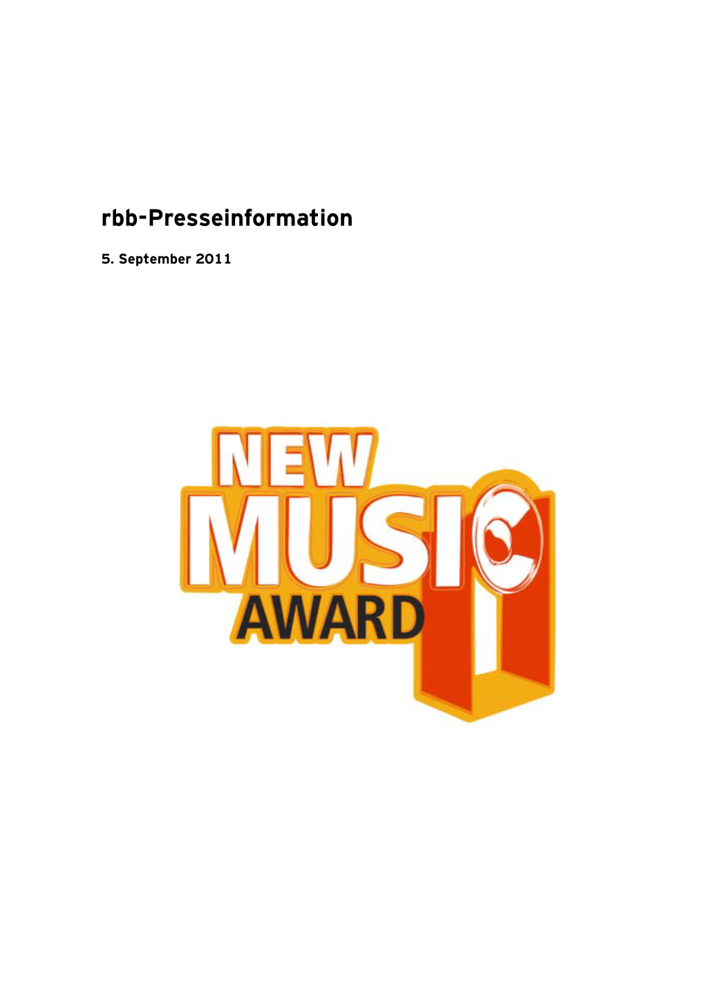 Presseinformation NEW MUSIC AWARD Als Download