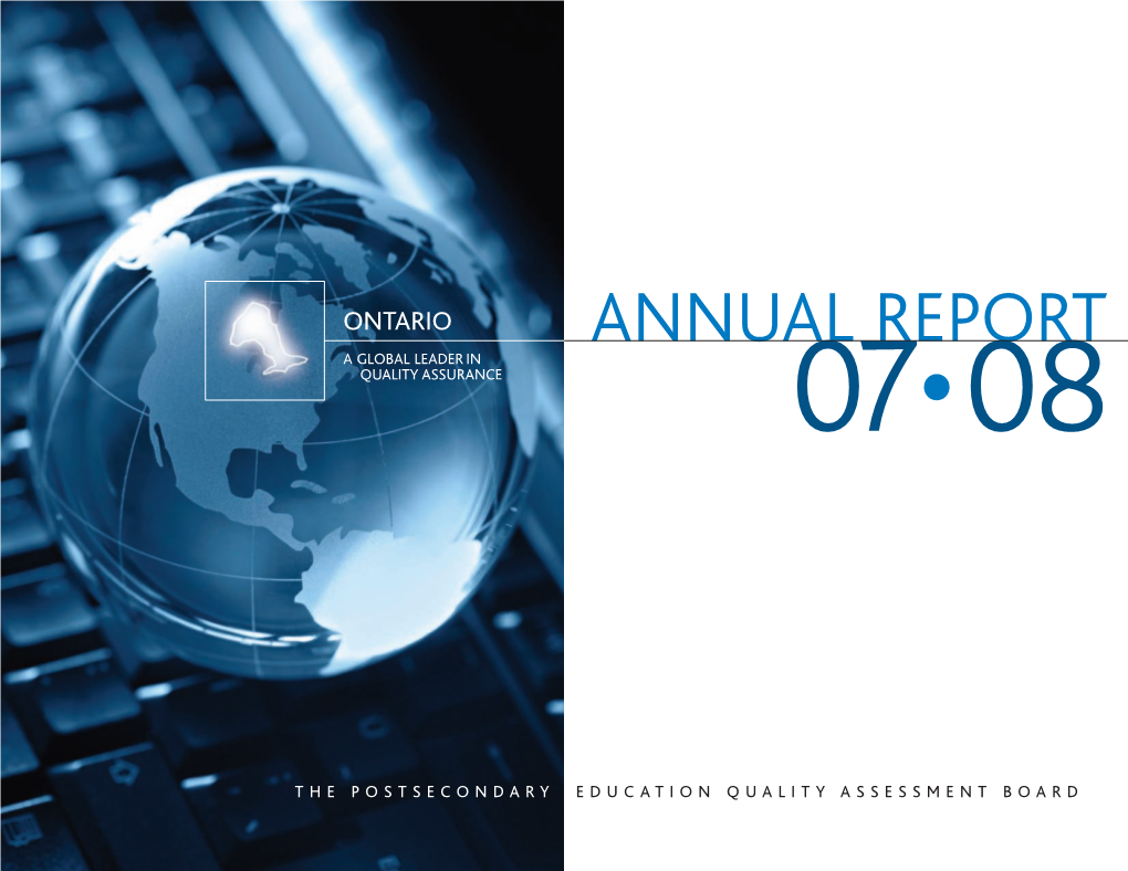 Annual Report a Global Leader in Quality Assurance 07•08