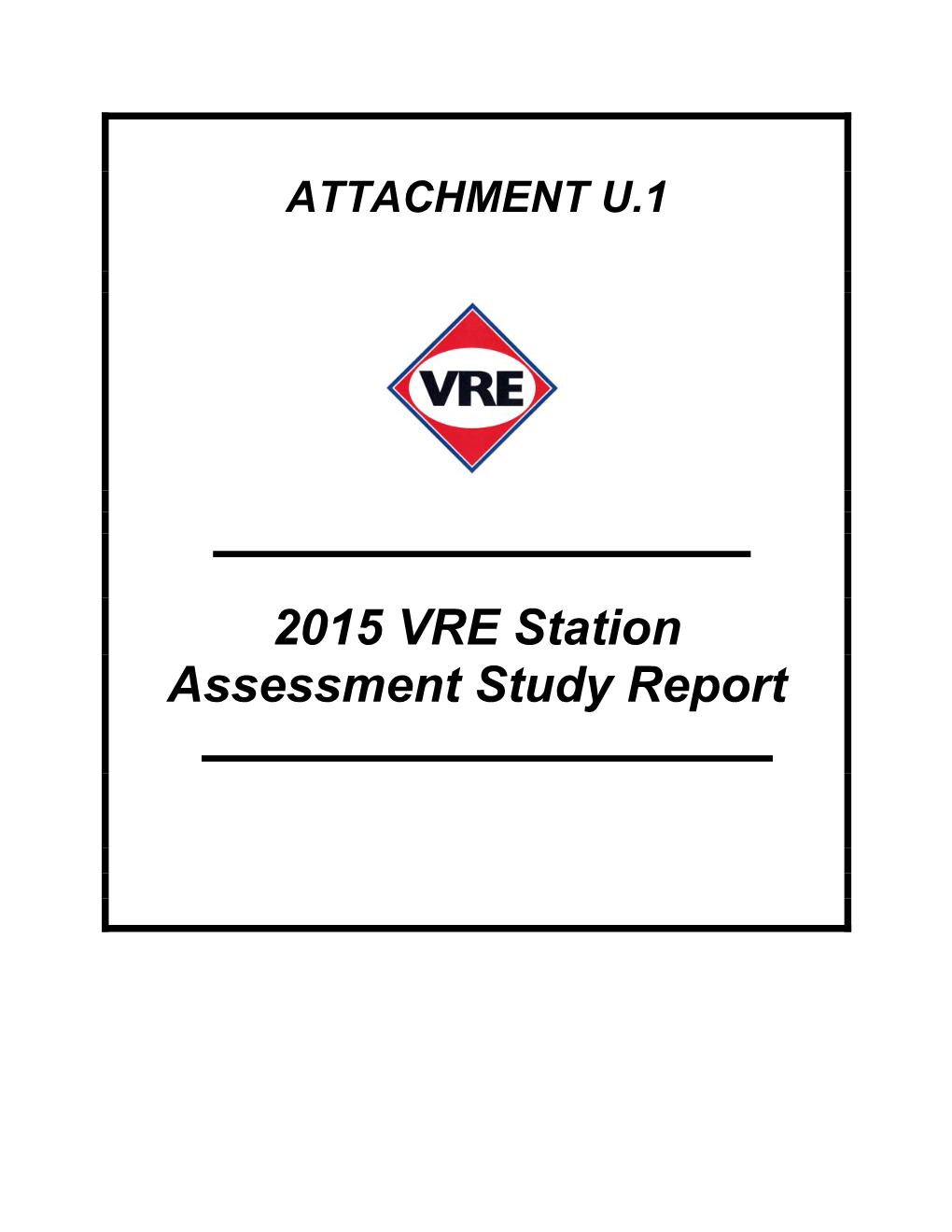 2015 VRE Station Assessment Study Report