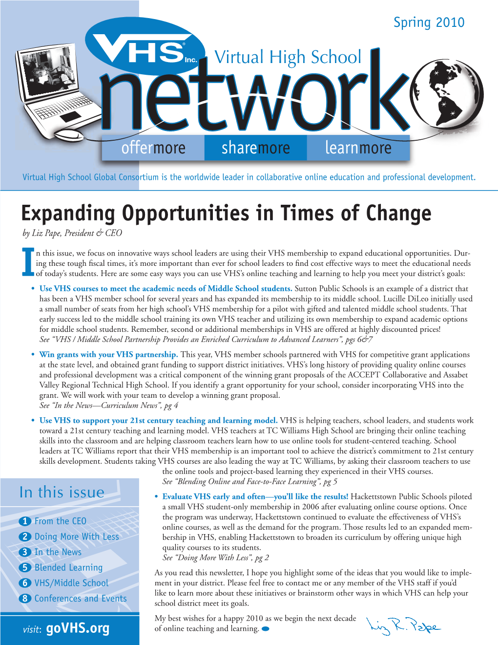 Expanding Opportunities in Times of Change by Liz Pape, President & CEO
