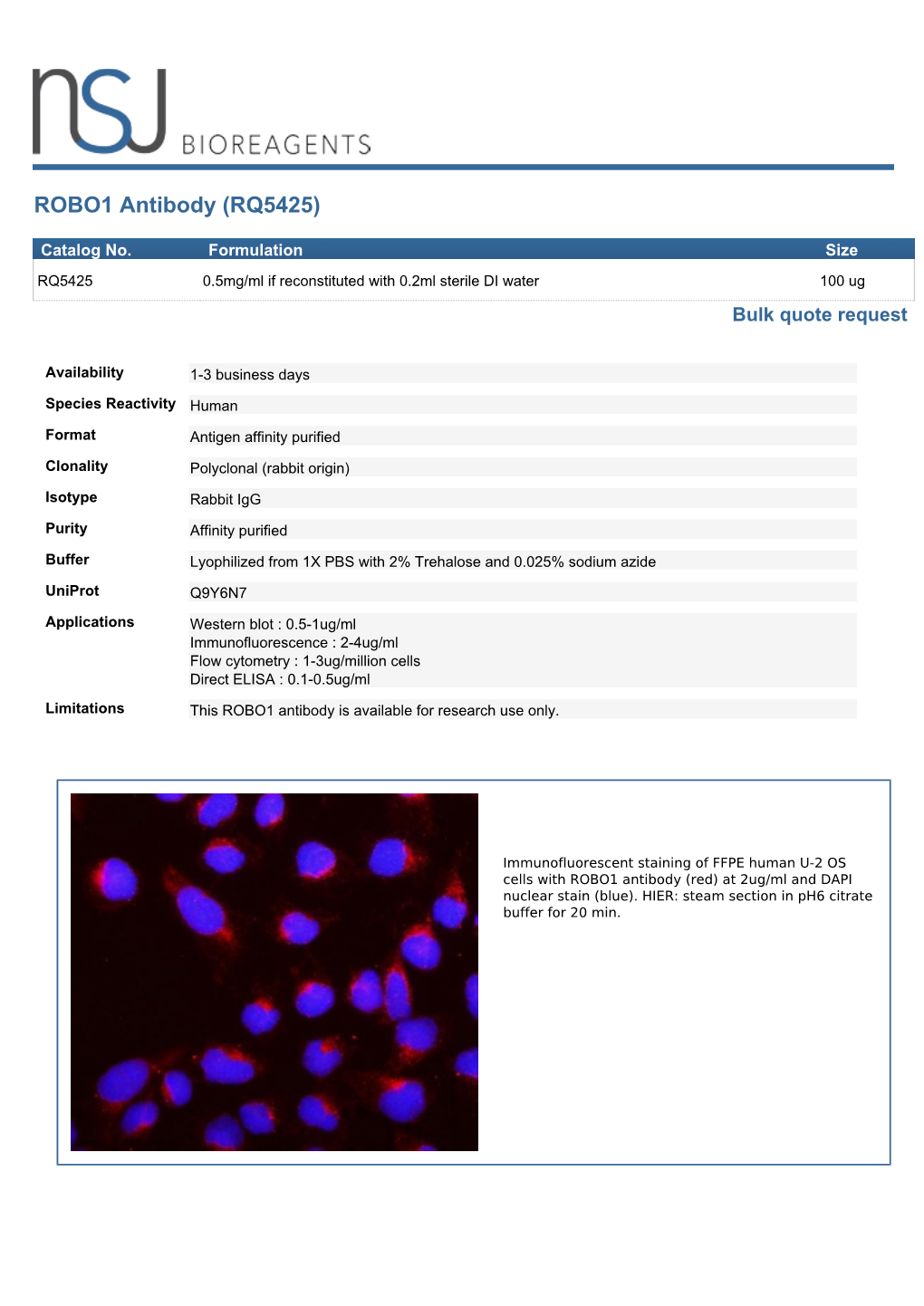 ROBO1 Antibody (RQ5425)