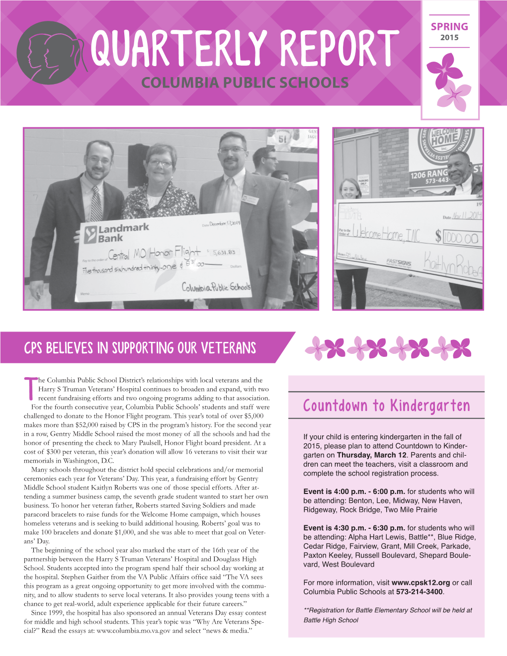 Quarterly Report 2015 Columbia Public Schools