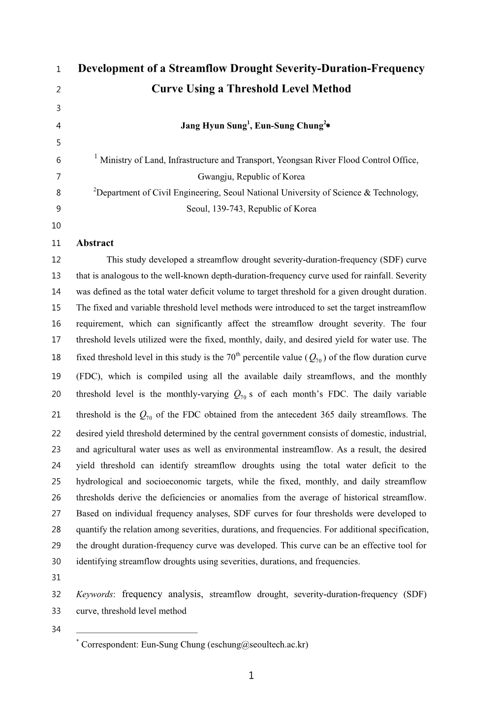 Development of a Streamflow Drought Severity-Duration-Frequency