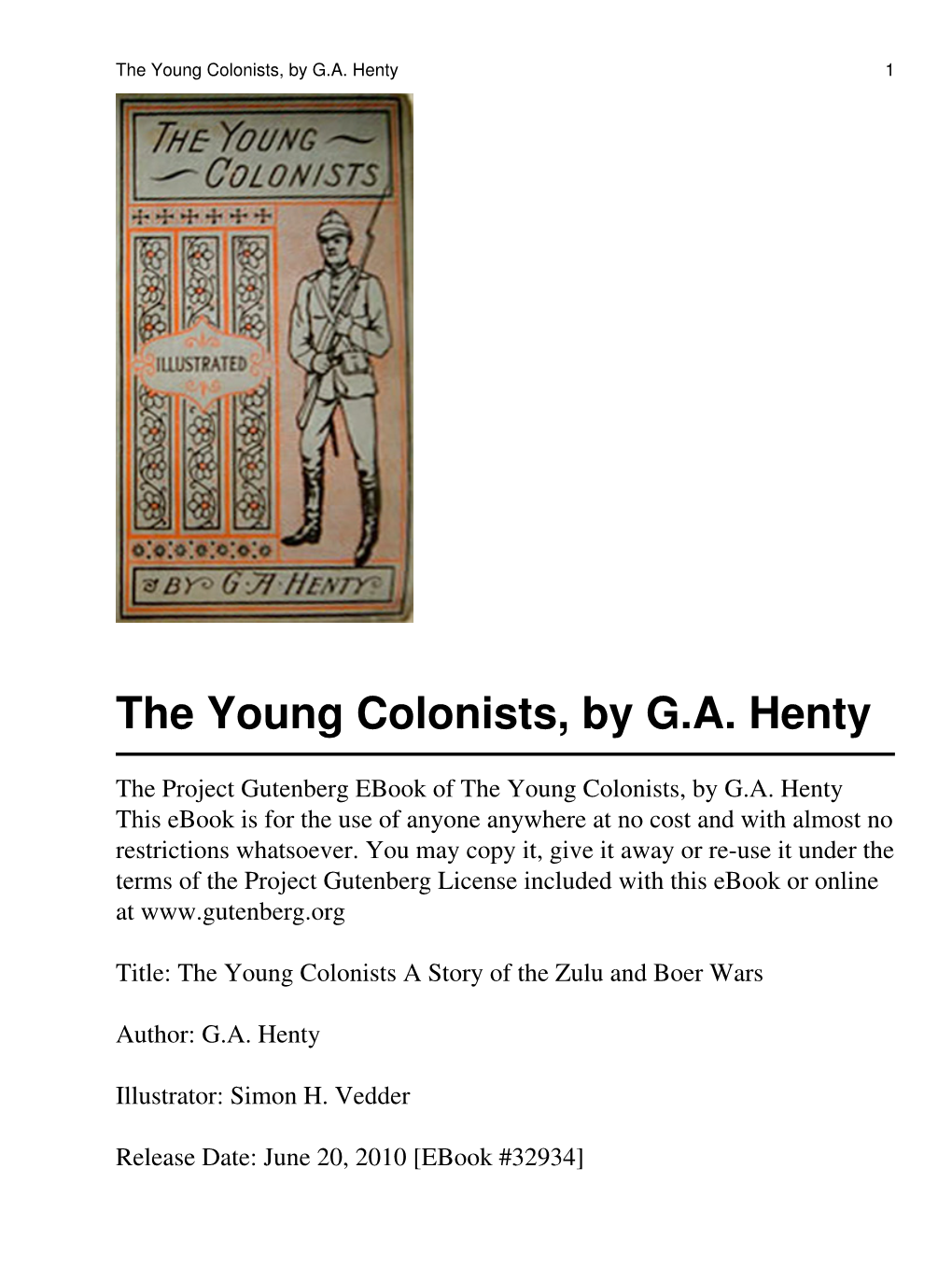 The Young Colonists, by G.A