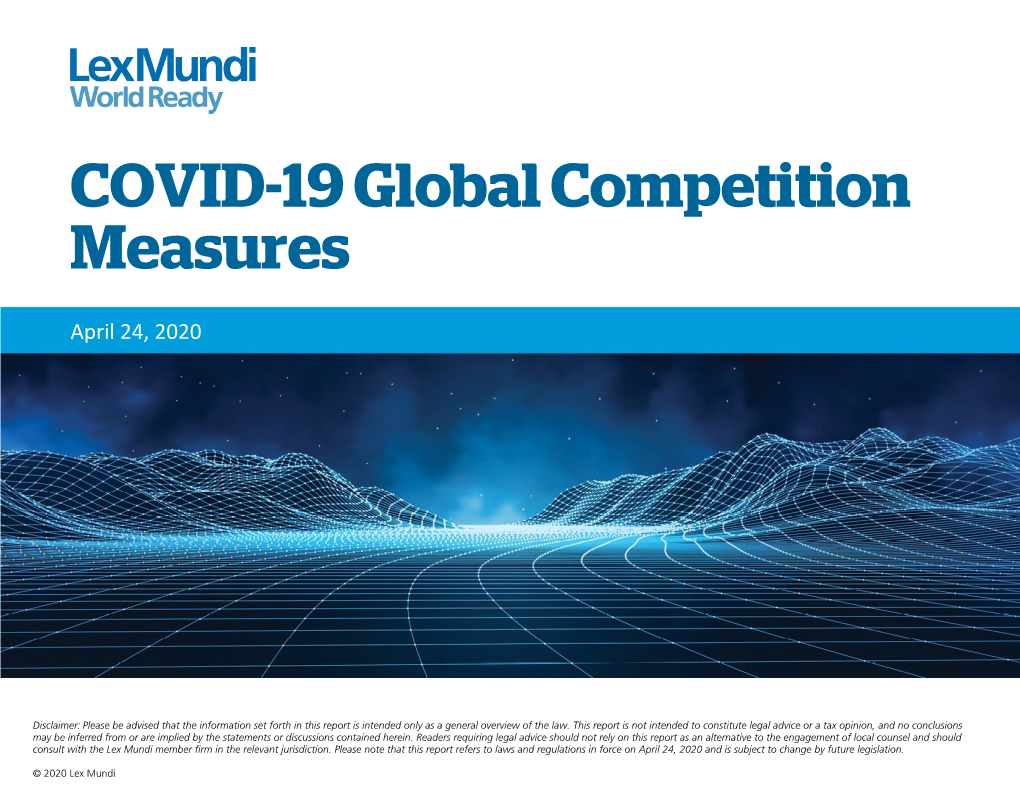 COVID-19 Global Competition Measures