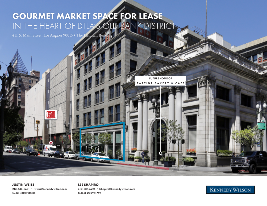 Gourmet Market Space for Lease in the Heart of Dtla's
