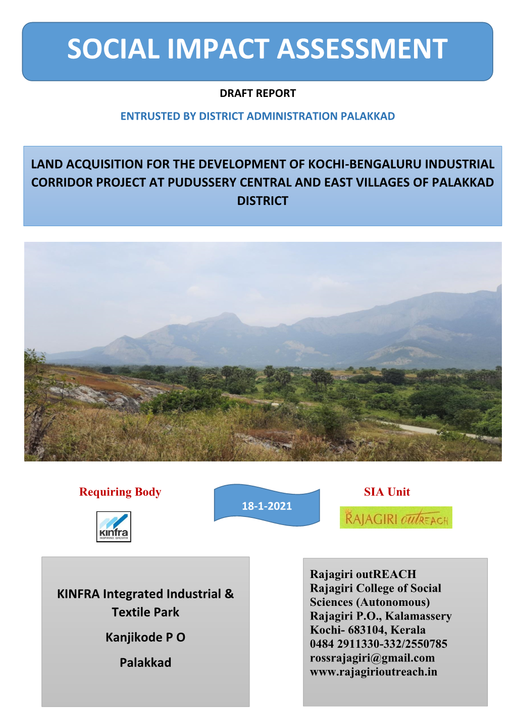 Social Impact Assessment Study of the Project As Insisted in Section 4 of RFCTLARR Act 2013