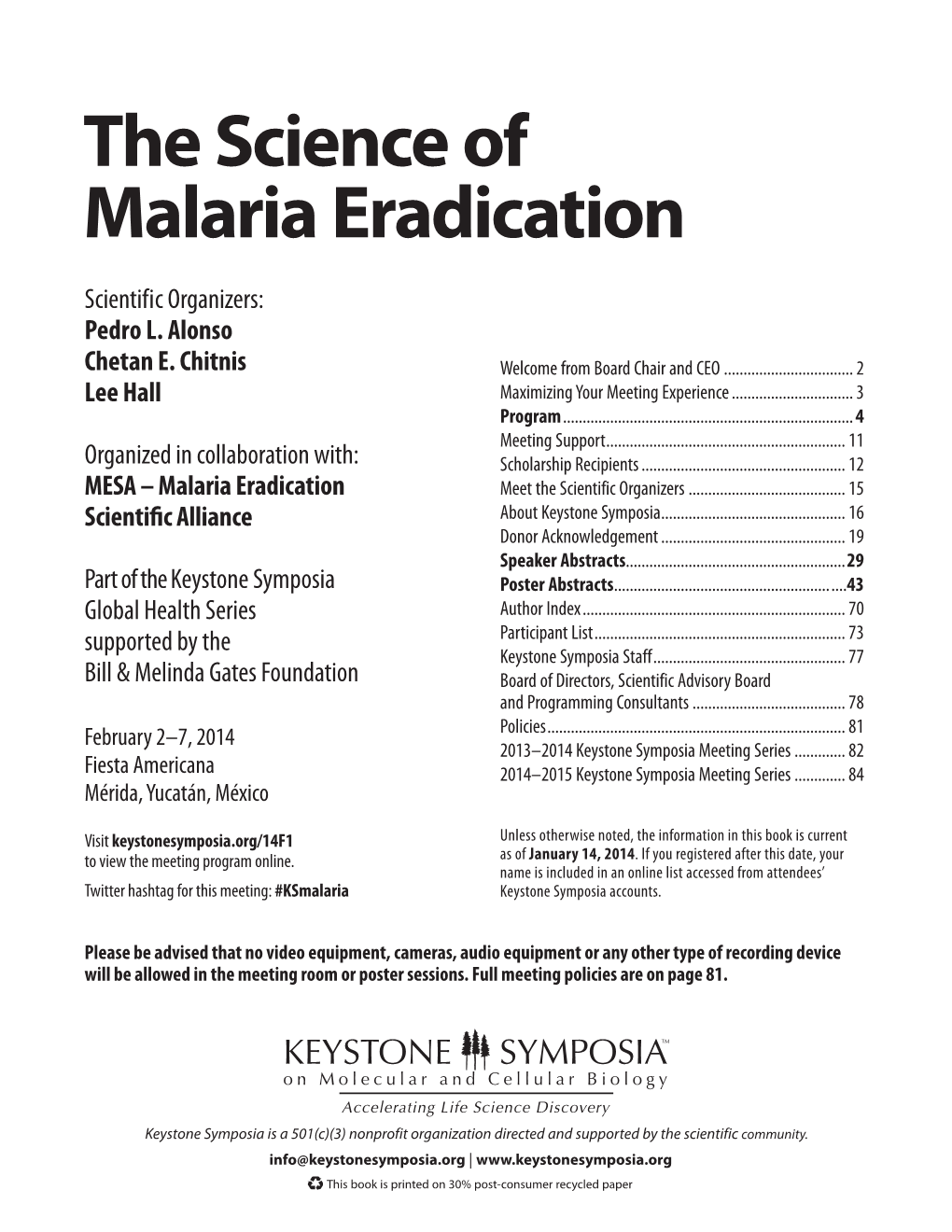 The Science of Malaria Eradication