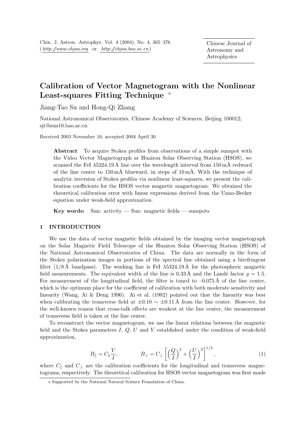 Calibration of Vector Magnetogram with the Nonlinear Least-Squares Fitting Technique