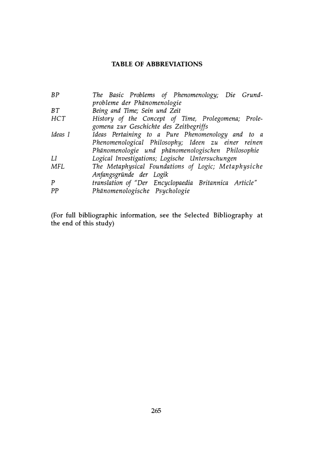 BT HCT Ideas I MFL the Basic Problems of Phenomenology; Die