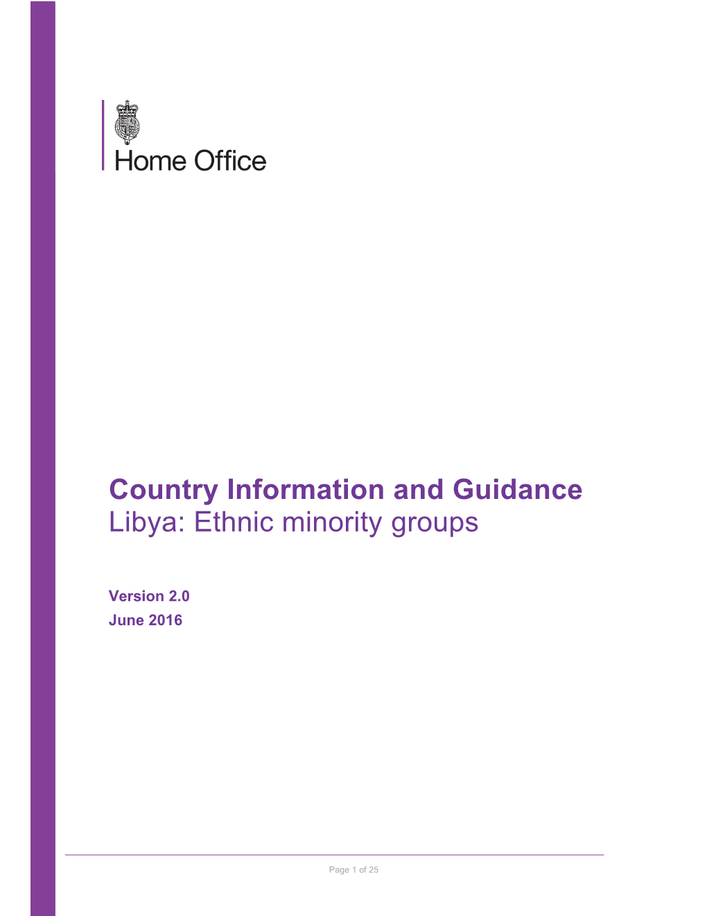 Country Information and Guidance Libya: Ethnic Minority Groups