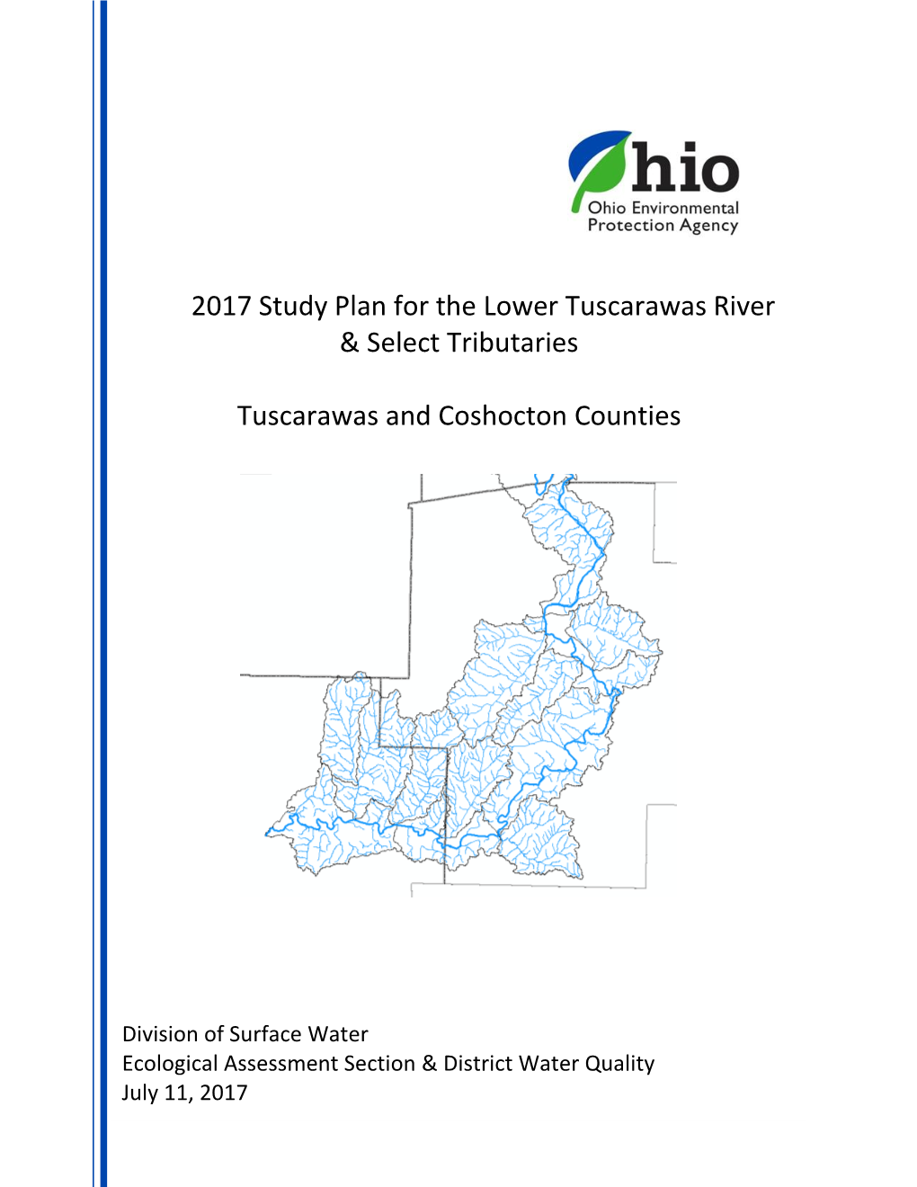 2017 Study Plan for the Lower Tuscarawas River & Select Tributaries