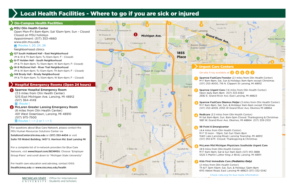 Local Health Facilities - Where to Go If You Are Sick Or Injured