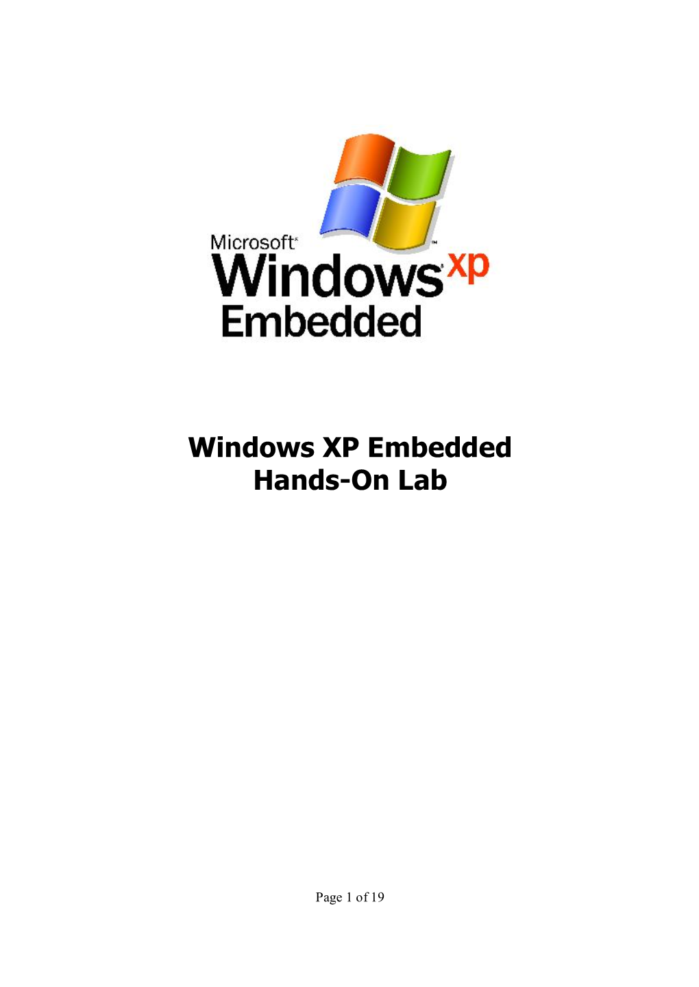 Windows XP Embedded Hands-On Lab