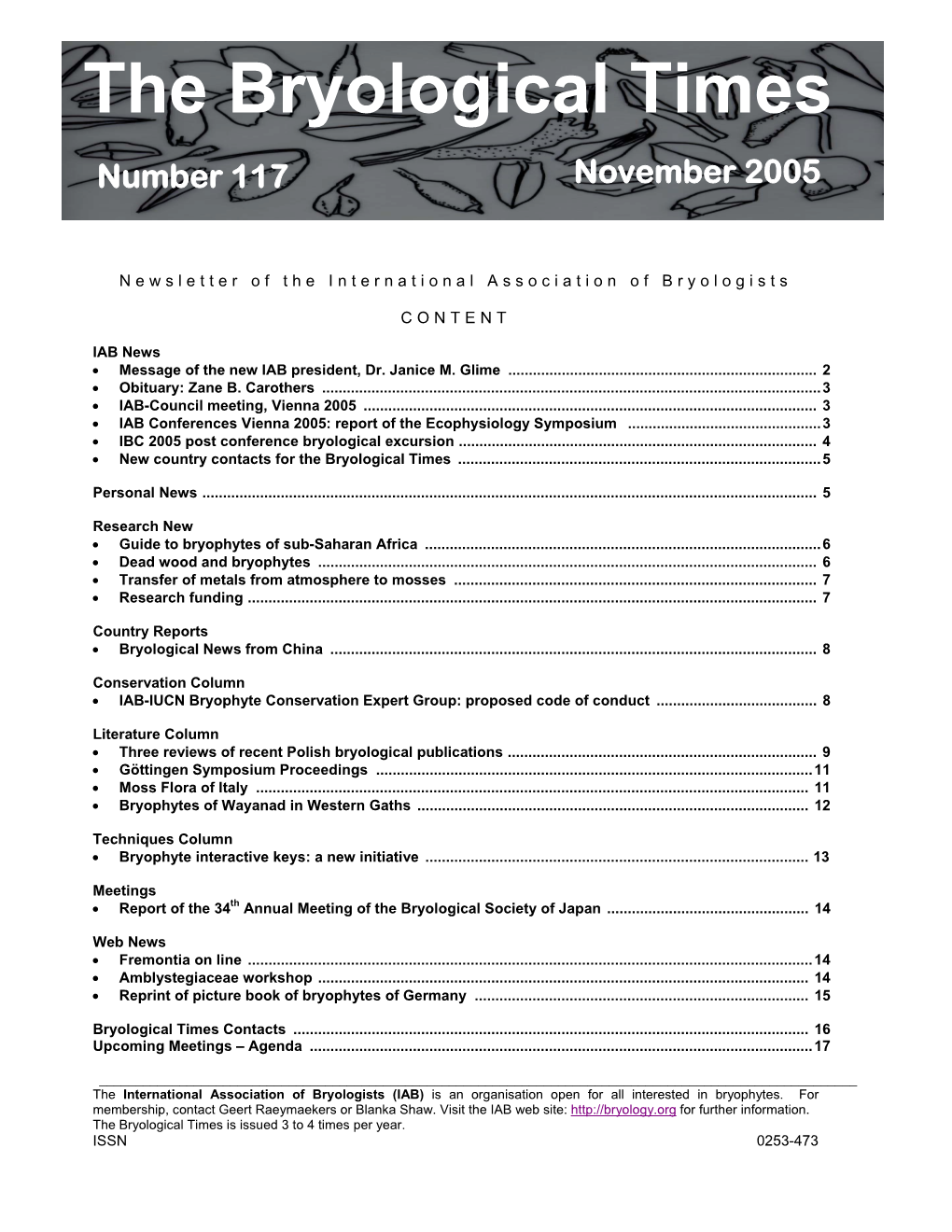 The Bryological Times Number 117 November 2005