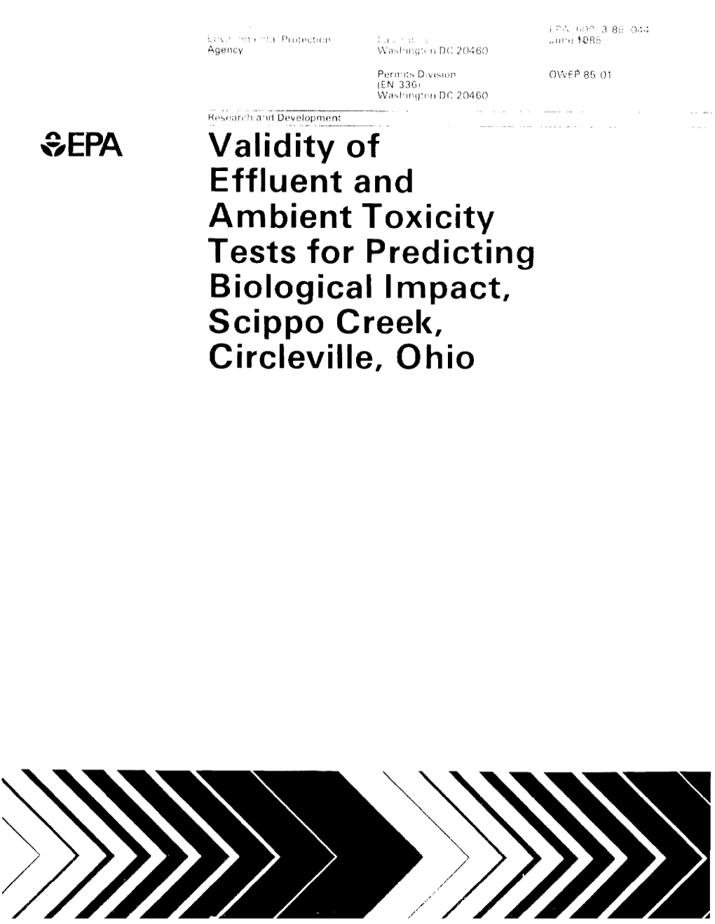 The Validity of Effluent and Ambient Toxicity Tests for Predicting