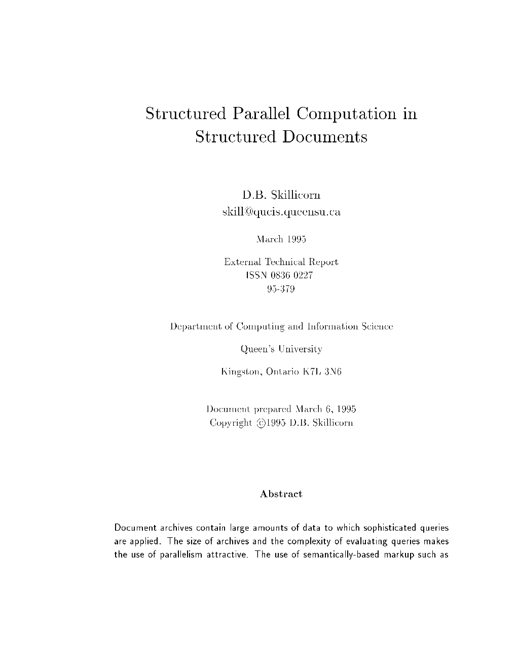 Structured Parallel Computation in Structured Documents