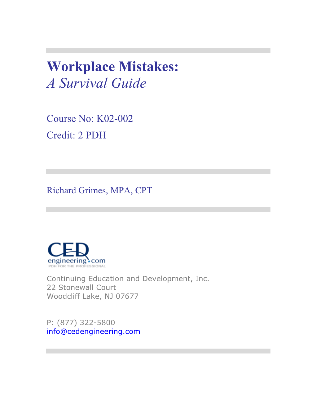 Workplace Mistakes: a Survival Guide
