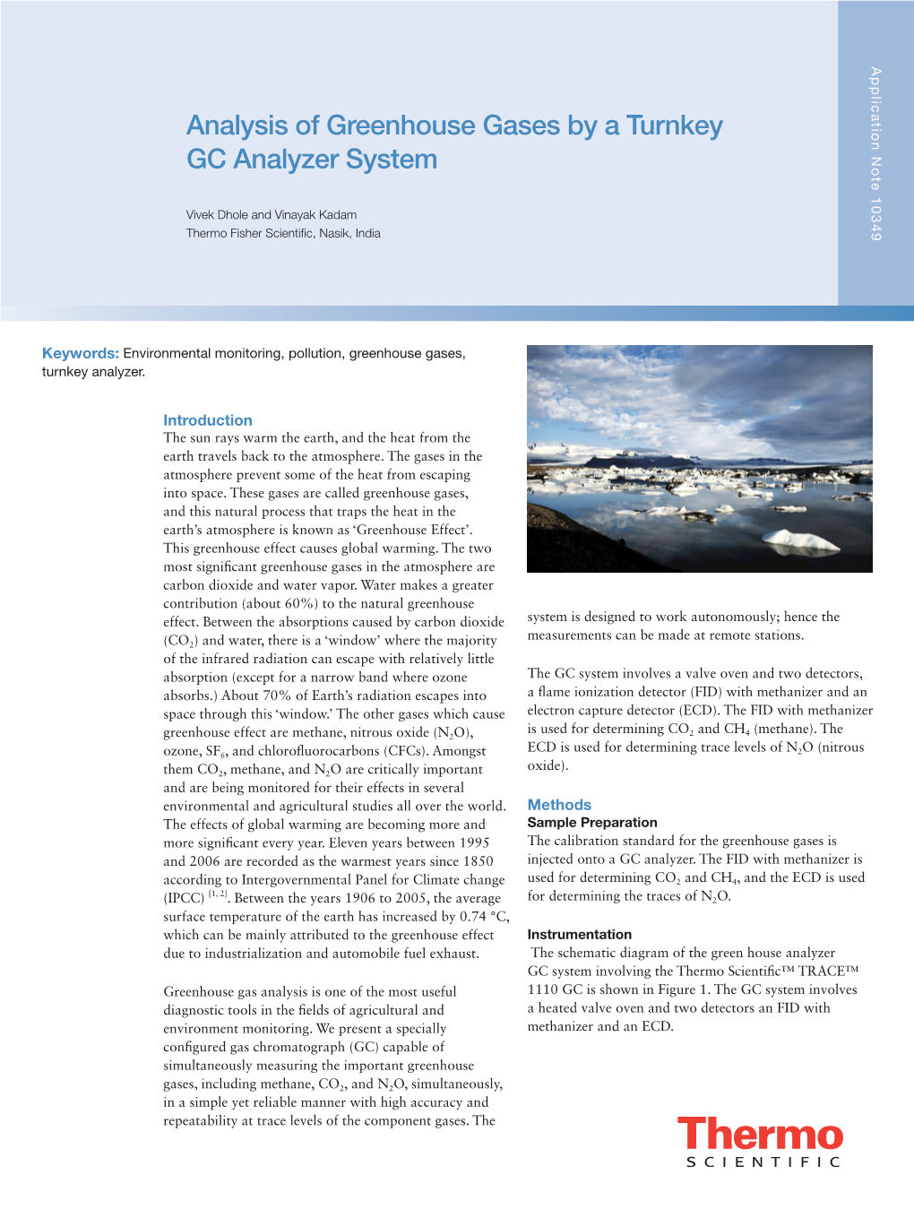 Analysis of Greenhouse Gases by a Turnkey GC Analyzer System