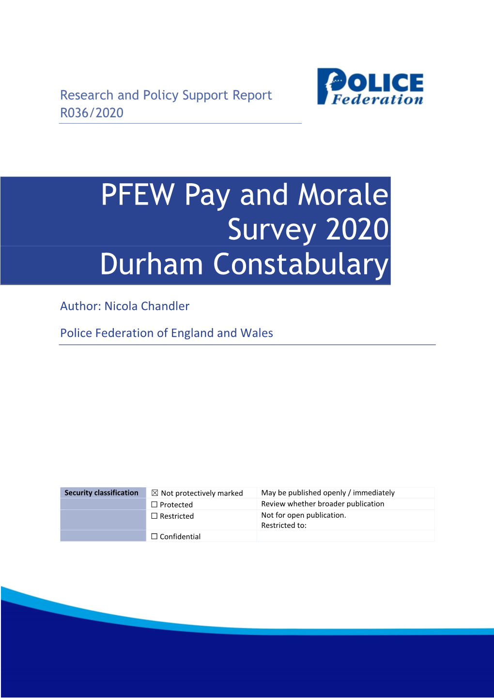 PFEW Pay and Morale Survey 2020 Durham Constabulary