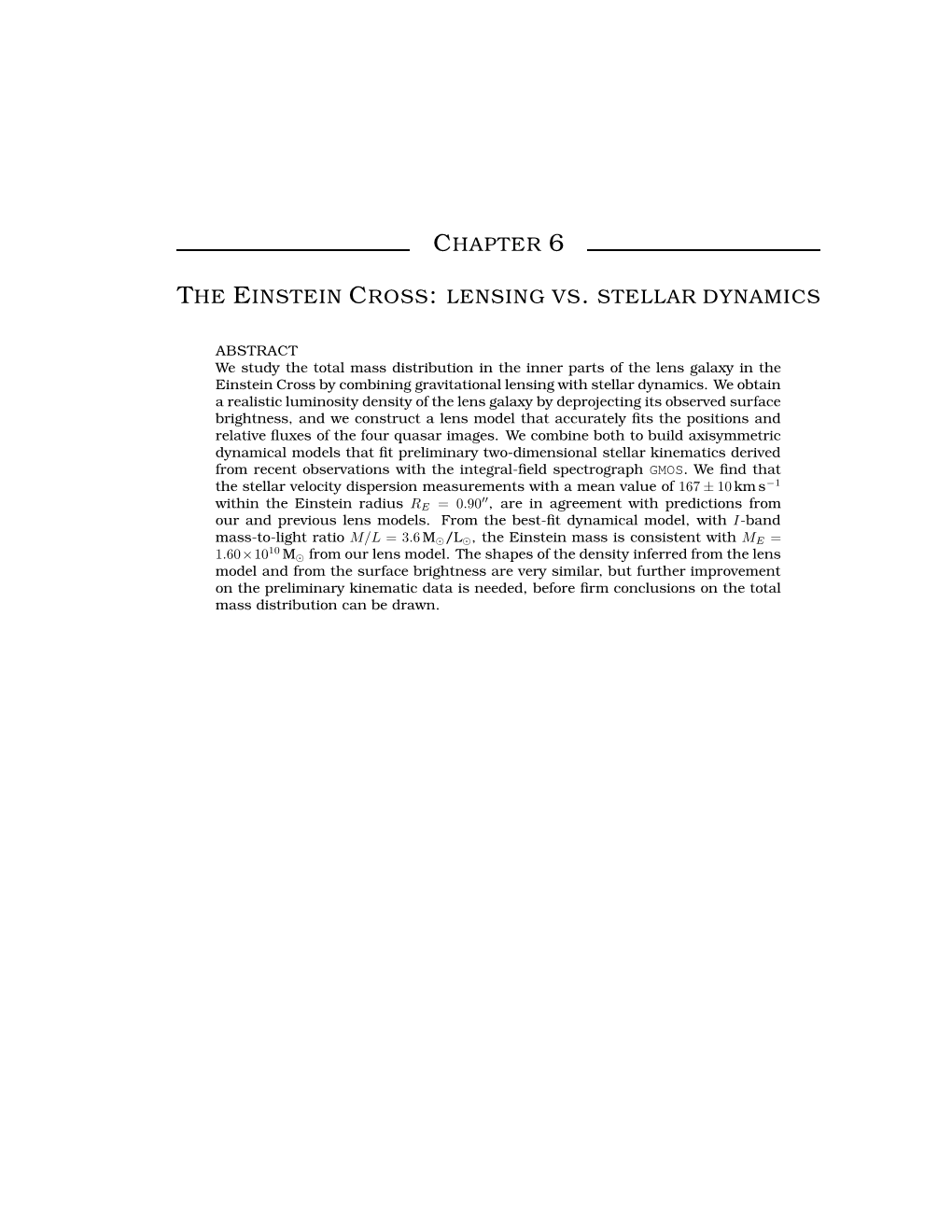 Chapter 6 the Einstein Cross