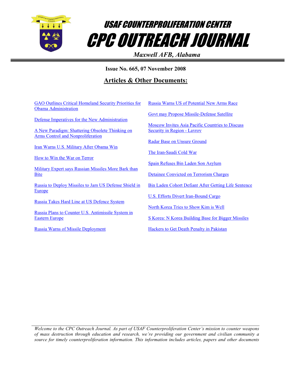 CPC Outreach Journal #665