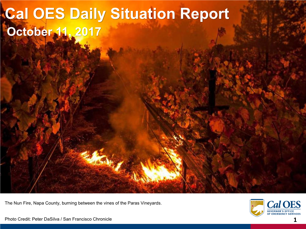 Cal OES Daily Situation Report October 11, 2017